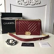 chanel le boy wine red